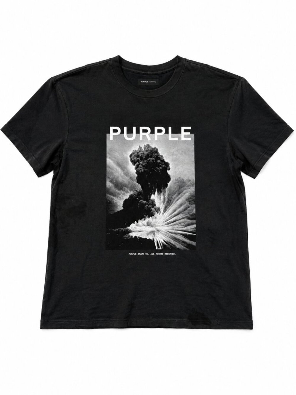Purple Brand Explosive Graphic T Shirt Mens XL Black Streetwear Short Sleeve Tee